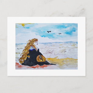 Carte Postale Dame à la plage