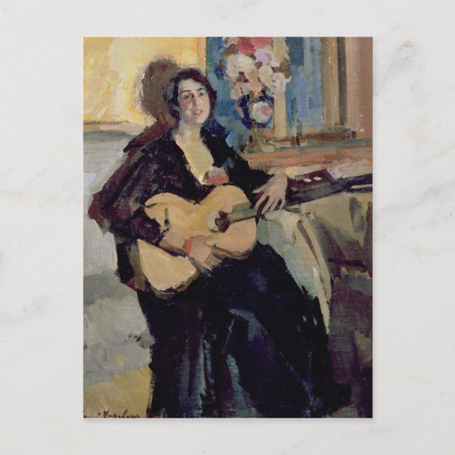 Carte Postale Dame avec une guitare, 1911 (Devant)