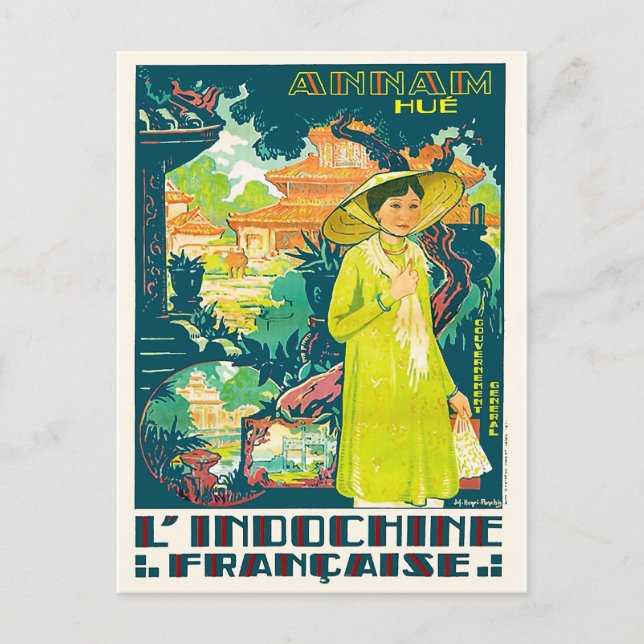 Carte Postale Dame d'Annam Hue, Viêt-nam, Asie (Devant)
