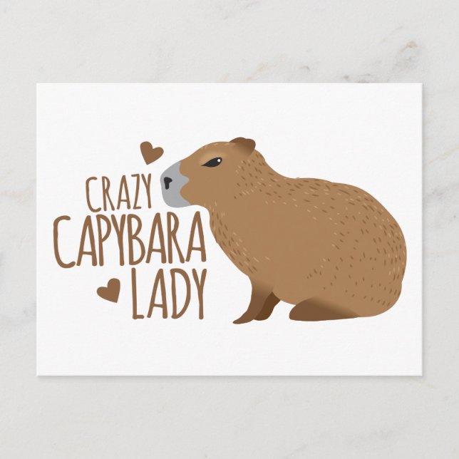 Carte Postale dame de capybara folle (Devant)