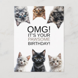 Carte Postale Dame de chat Anniversaire | OMG! C'est votre anniv