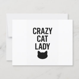 Carte Postale Dame de chat fou - Drôle cadeau Amoureux des chats