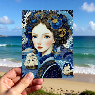 Carte Postale Dame de la mer Portrait hollandais