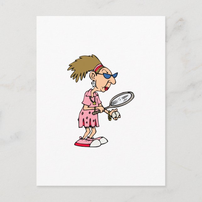 Carte Postale Dame de Tennis plus âgée (Devant)