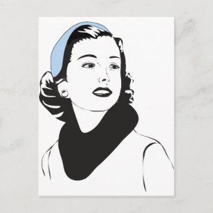 Carte Postale Dame des années 50