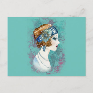 Carte Postale Dame des Années Folles.