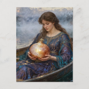 Carte Postale Dame drôle de parodie d'échalote