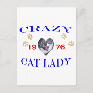 Carte Postale Dame du chat fou 1976
