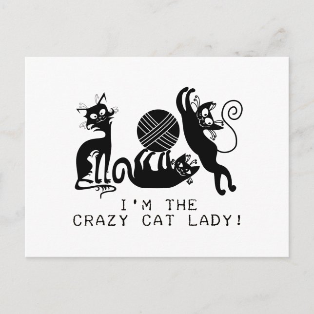 Carte Postale Dame du Crazy Cat (Devant)