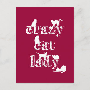 Carte Postale Dame du Crazy Cat