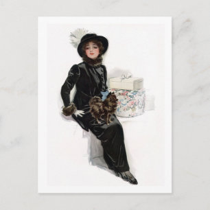 Carte Postale Dame en noir