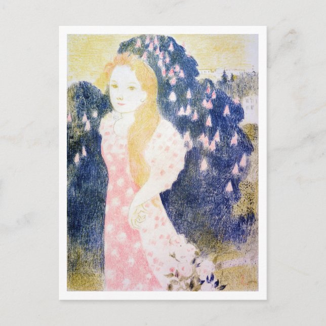 Carte Postale Dame en Robe rose, Maurice Denis (Devant)