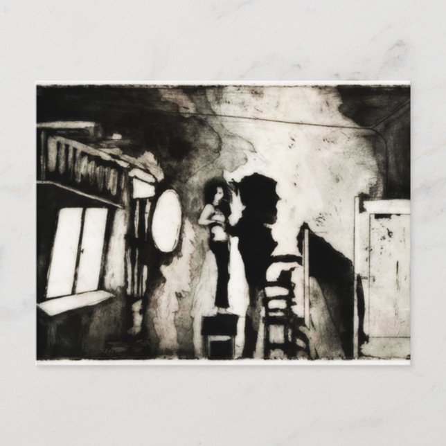 Carte Postale Dame sur une chaise (Devant)