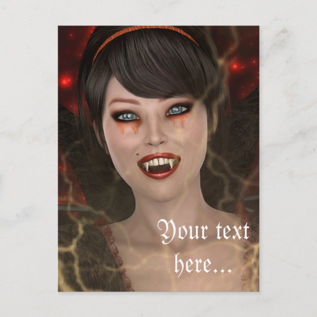 Carte Postale Dame Vamp (Devant)