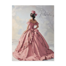 Dame victorienne Robe rose jolie Personnalisé Vint