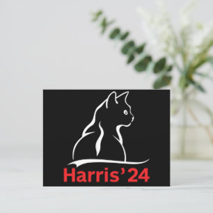 Carte Postale Dames de chat pour Kamala Cat 2024 Président Kamal