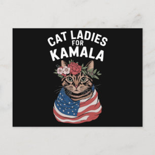 Carte Postale Dames De Chat Pour Kamala Élection De Chat Lady Ha