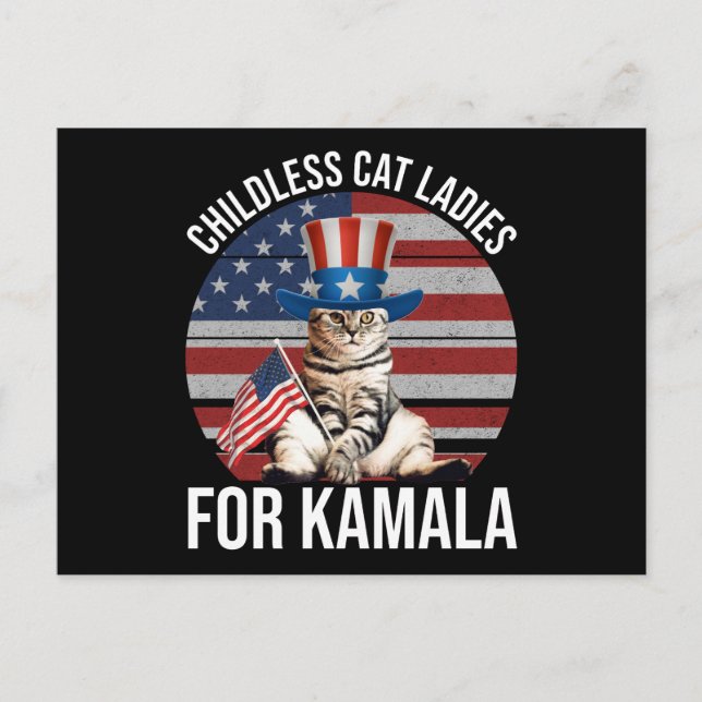Carte Postale Dames De Chat Sans Enfant Pour Kamala (Devant)