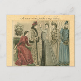 Carte Postale Dames victoriennes à la bibliothèque