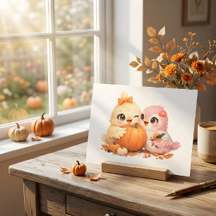 Carte postale d'amis oiseaux mignons pour Hallowee