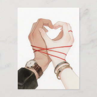 Carte postale d'amour du Fil Rouge du Destin | Âme