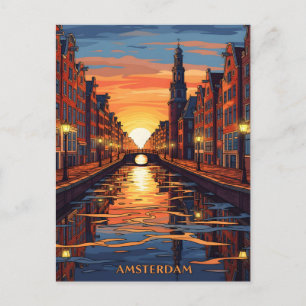 Carte postale d'Amsterdam Hollande Voyage Vintage