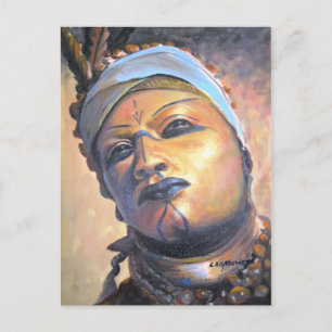 Carte Postale Dançarino africano - par l'artiste LEOMARIANO