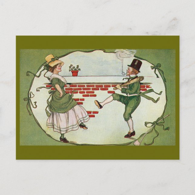 Carte Postale Dancing Leprechauns Vintage St. Patrick's Day (Devant)