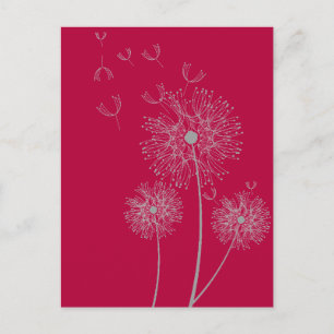 Carte Postale Dandelion couleur art floral moderne