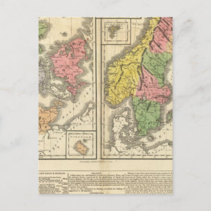 Carte Postale Danemark, Suède et Norvège