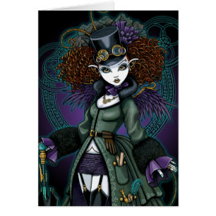 Carte postale d'ange de vampire de Steampunk de
