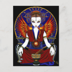 Carte postale d'ange du feu de déesse de "Solara"