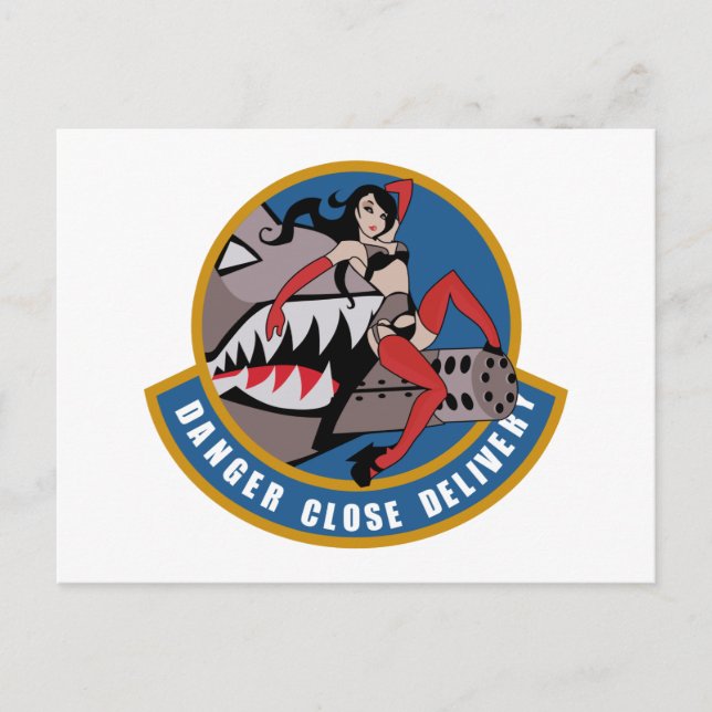 CARTE POSTALE DANGER FERMER LIVRAISON VELCRO MORALE PATCH - PLEI (Devant)