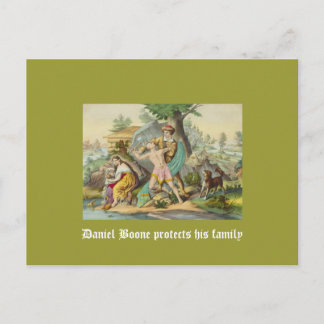 Carte Postale Daniel Boone protège sa famille
