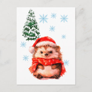 Carte postale d'animaux mignons d'hiver pour enfan