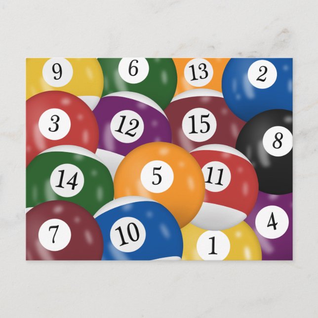 Carte postale d'anniversaire 45 ans Billiard Balls (Devant)
