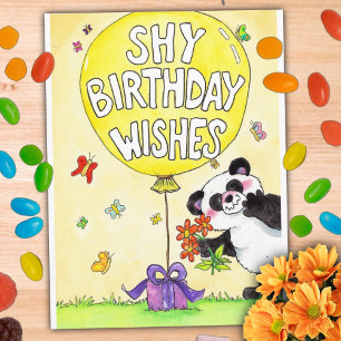 Carte postale d'anniversaire Adorable Panda Timide