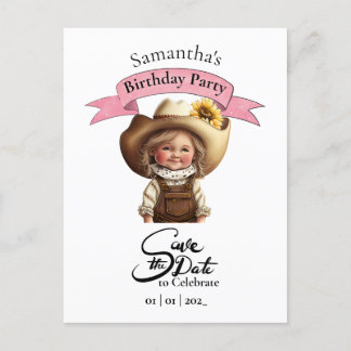 Carte postale d'anniversaire Cowgirl