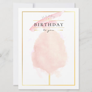 Carte postale d'anniversaire de coton de sucre aqu