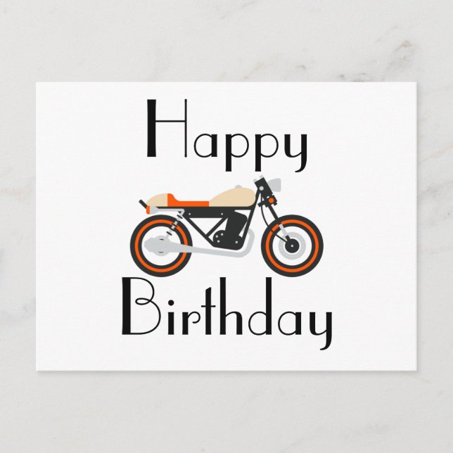 Carte postale d'anniversaire de moto (Devant)