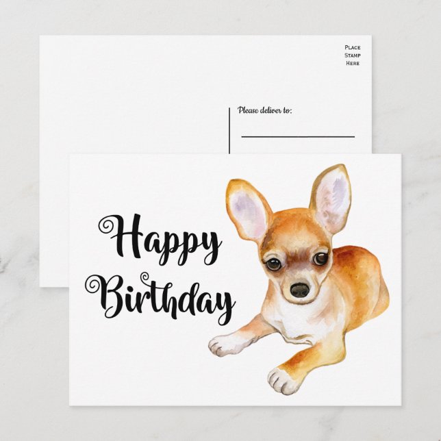 Carte postale d'anniversaire drôle de chiot Chien  (Devant / Derrière)