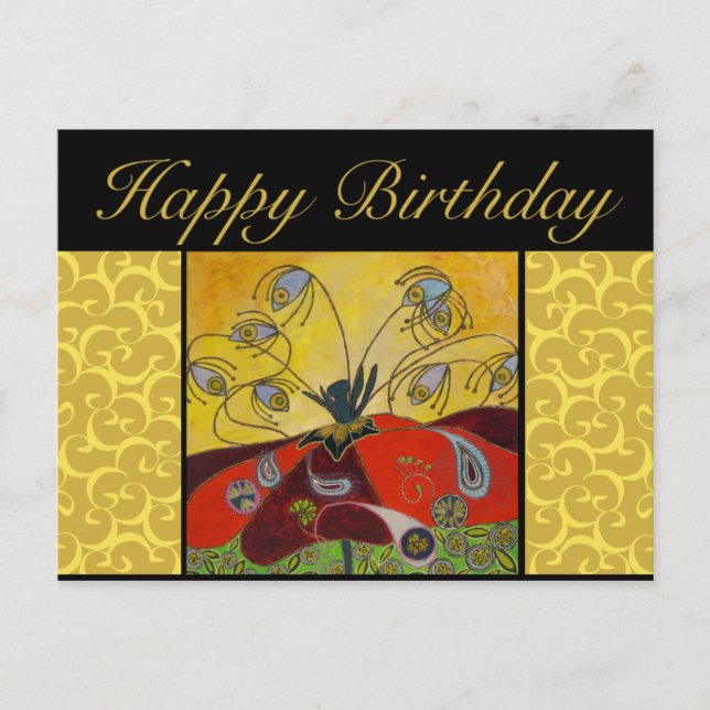 carte postale d'anniversaire - éveillé à l'aube (Devant)