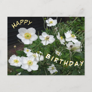 Carte postale d'anniversaire japonaise blanche