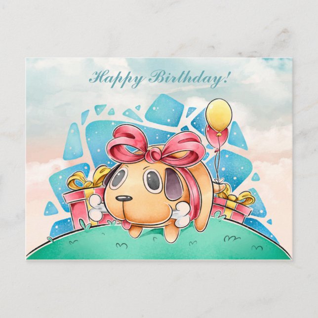Carte postale d'anniversaire Kawaii (Devant)