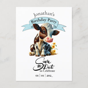 Carte postale d'anniversaire pour garçon de la vac