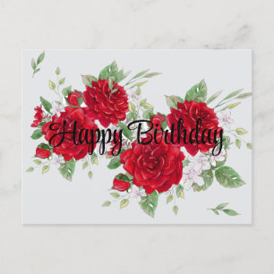 Carte postale d'anniversaire Red Roses