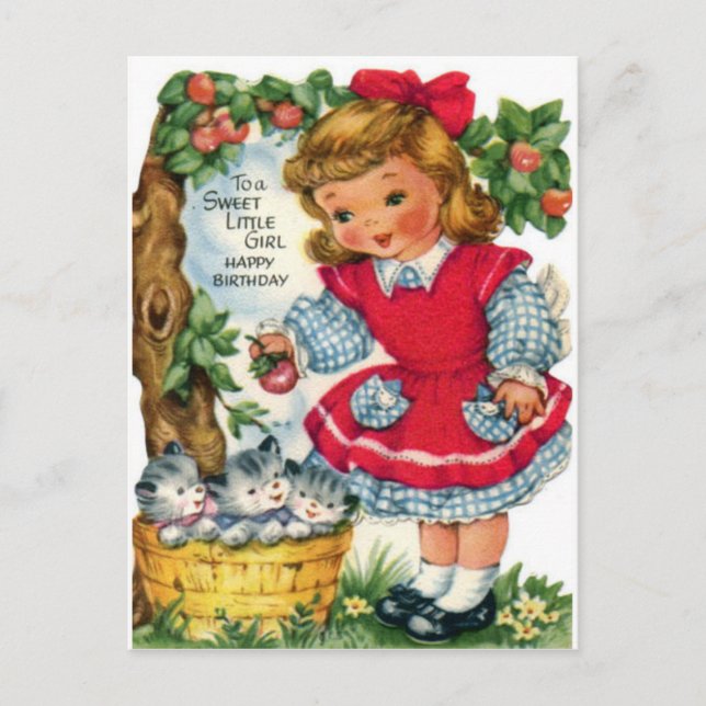 Carte postale d'anniversaire vintage (Devant)