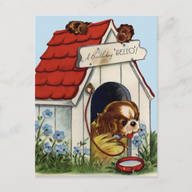 Carte postale d'anniversaire vintage (Devant)