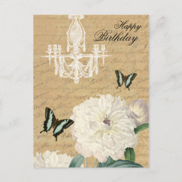 Carte postale d'anniversaire vintage avec lustre
