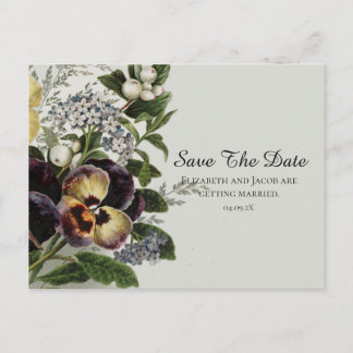 Carte postale d'annonce de date de mariage aux pen